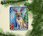 Anatolian Shepherd Dog Christmas Reindeer Porcelain Ornament Christmas Tree Hanging Decorations for Home Christmas Holiday, Rectangle, Gift, Multicolor