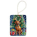 Vizsla Christmas Reindeer Porcelain Ornament Christmas Tree Hanging Decorations for Home Christmas Holiday, Rectangle, Gift, Multicolor - DTYStore