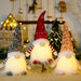 3PS Christmas Gnome Plush Doll Light-Up Tabletop Decor with Sequin Hat - DTYStore