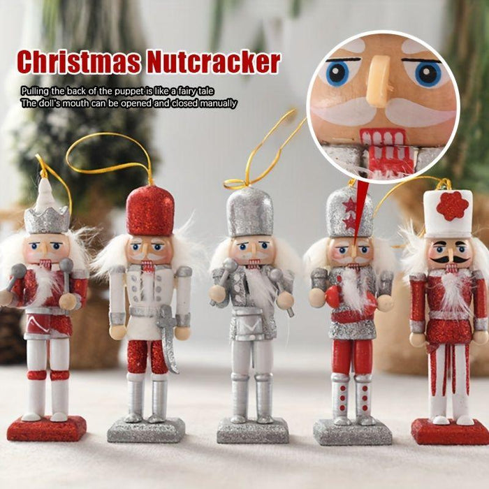 5pcs Hanging Nutcrackers Pendant, For Christmas Tree Decoration Nutcrackers Desktop Soldier Puppet,room Decor,home Decor,5.12inch - DTYStore