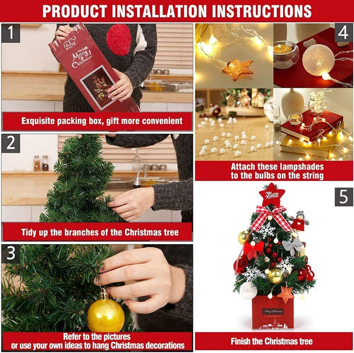 Desktop Christmas Tree; Artificial Mini Christmas Decoration Tree; The Perfect Christmas Decoration for Table; Desk and Counter