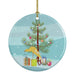 Belgian Hunchback Canary Merry Christmas Ceramic Ornament Christmas Tree Hanging Decorations for Home Christmas Holiday, Party, Gift, 3 in, Multicolor Default