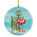 Veil Tail Betta Merry Christmas Ceramic Ornament Christmas Tree Hanging Decorations for Home Christmas Holiday, Party, Gift, 3 in, Multicolor Default