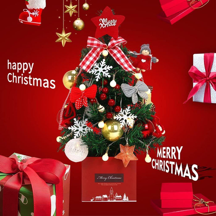 Desktop Christmas Tree; Artificial Mini Christmas Decoration Tree; The Perfect Christmas Decoration for Table; Desk and Counter as pic B