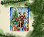 Chocolate Toy Poodle Christmas Reindeer Porcelain Ornament Christmas Tree Hanging Decorations for Home Christmas Holiday, Rectangle, Gift, Multicolor - DTYStore