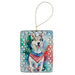 Siberian Husky Christmas Porcelain Ornament Christmas Tree Hanging Decorations for Home Christmas Holiday, Rectangle, Gift, Multicolor Default