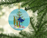 Veiltail Goldfish Merry Christmas Ceramic Ornament Christmas Tree Hanging Decorations for Home Christmas Holiday, Party, Gift, 3 in, Multicolor