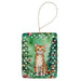 Safari Cat By the Christmas Tree Porcelain Ornament Christmas Tree Hanging Decorations for Home Christmas Holiday, Rectangle, Gift, Multicolor - DTYStore