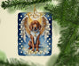 Redbone Coonhound My Angel Porcelain Ornament Christmas Tree Hanging Decorations for Home Christmas Holiday, Rectangle, Gift, Multicolor