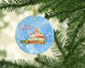 NEW Merry Christmas White Staffordshire Bull Terrier Ceramic Ornament Christmas Tree Hanging Decorations for Home Christmas Holiday, Party, Gift, 3 in, Multicolor