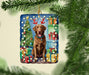 Chesapeake Bay Retriever Christmas Reindeer Porcelain Ornament Christmas Tree Hanging Decorations for Home Christmas Holiday, Rectangle, Gift, Multicolor