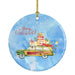 NEW Merry Christmas White Staffordshire Bull Terrier Ceramic Ornament Christmas Tree Hanging Decorations for Home Christmas Holiday, Party, Gift, 3 in, Multicolor Default