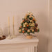 Tabletop Christmas Tree Small Mini Christmas Tree for Table Top; Artificial Snow Flocked with Xmas Ornaments; Gold Christmas Decorations for Home Office Apartment - DTYStore