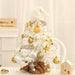 Tabletop Christmas Tree Small Mini Christmas Tree for Table Top; Artificial Snow Flocked with Xmas Ornaments; Gold Christmas Decorations for Home Office Apartment - DTYStore