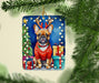 French Bulldog Christmas Reindeer Porcelain Ornament Christmas Tree Hanging Decorations for Home Christmas Holiday, Rectangle, Gift, Multicolor - DTYStore