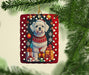 Maltese Holiday Christmas Porcelain Ornament Christmas Tree Hanging Decorations for Home Christmas Holiday, Rectangle, Gift, Multicolor