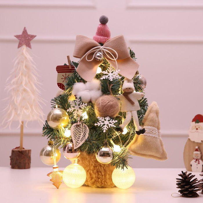 Desktop Christmas Tree; Artificial Mini Christmas Decoration Tree; The Perfect Christmas Decoration for Table; Desk and Counter as pic D