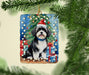 Havanese Christmas Reindeer Porcelain Ornament Christmas Tree Hanging Decorations for Home Christmas Holiday, Rectangle, Gift, Multicolor
