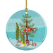 Shubunkin Goldfish Merry Christmas Ceramic Ornament Christmas Tree Hanging Decorations for Home Christmas Holiday, Party, Gift, 3 in, Multicolor - DTYStore