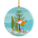 Oranda Red Cap Goldfish Merry Christmas Ceramic Ornament Christmas Tree Hanging Decorations for Home Christmas Holiday, Party, Gift, 3 in, Multicolor - DTYStore