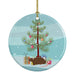 Rex Rat Merry Christmas Ceramic Ornament Christmas Tree Hanging Decorations for Home Christmas Holiday, Party, Gift, 3 in, Multicolor Default