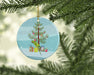 Ring-Necked Parakeet Merry Christmas Ceramic Ornament Christmas Tree Hanging Decorations for Home Christmas Holiday, Party, Gift, 3 in, Multicolor - DTYStore