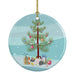 Japanese Mouse Merry Christmas Ceramic Ornament Christmas Tree Hanging Decorations for Home Christmas Holiday, Party, Gift, 3 in, Multicolor Default