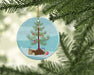Rex Rat Merry Christmas Ceramic Ornament Christmas Tree Hanging Decorations for Home Christmas Holiday, Party, Gift, 3 in, Multicolor