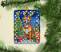 Staffordshire Bull Terrier Christmas Reindeer Porcelain Ornament Christmas Tree Hanging Decorations for Home Christmas Holiday, Rectangle, Gift, Multicolor