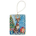 Brindle Greyhound Christmas Reindeer Porcelain Ornament Christmas Tree Hanging Decorations for Home Christmas Holiday, Rectangle, Gift, Multicolor Default