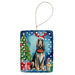 Afghan Hound Christmas Reindeer Porcelain Ornament Christmas Tree Hanging Decorations for Home Christmas Holiday, Rectangle, Gift, Multicolor Default