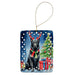 Belgian Sheepdog Christmas Reindeer Porcelain Ornament Christmas Tree Hanging Decorations for Home Christmas Holiday, Rectangle, Gift, Multicolor Default
