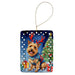 Australian Terrier Christmas Reindeer Porcelain Ornament Christmas Tree Hanging Decorations for Home Christmas Holiday, Rectangle, Gift, Multicolor - DTYStore