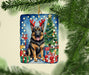 German Shepherd Christmas Reindeer Porcelain Ornament Christmas Tree Hanging Decorations for Home Christmas Holiday, Rectangle, Gift, Multicolor - DTYStore