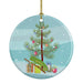 Chameleon Merry Christmas Ceramic Ornament Christmas Tree Hanging Decorations for Home Christmas Holiday, Party, Gift, 3 in, Multicolor - DTYStore
