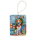 American Foxhound Christmas Reindeer Porcelain Ornament Christmas Tree Hanging Decorations for Home Christmas Holiday, Rectangle, Gift, Multicolor Default