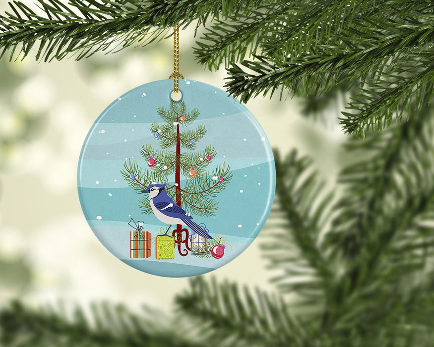 Jay Bird Merry Christmas Ceramic Ornament Christmas Tree Hanging Decorations for Home Christmas Holiday, Party, Gift, 3 in, Multicolor