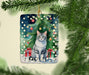 Aegean Cat By the Christmas Tree Porcelain Ornament Christmas Tree Hanging Decorations for Home Christmas Holiday, Rectangle, Gift, Multicolor