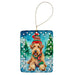 Airedale Terrier Christmas Porcelain Ornament Christmas Tree Hanging Decorations for Home Christmas Holiday, Rectangle, Gift, Multicolor - DTYStore