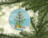 Chameleon Merry Christmas Ceramic Ornament Christmas Tree Hanging Decorations for Home Christmas Holiday, Party, Gift, 3 in, Multicolor - DTYStore