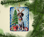 German Shorthaired Pointer Christmas Reindeer Porcelain Ornament Christmas Tree Hanging Decorations for Home Christmas Holiday, Rectangle, Gift, Multicolor