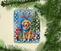 Golden Retriever Christmas Reindeer Porcelain Ornament Christmas Tree Hanging Decorations for Home Christmas Holiday, Rectangle, Gift, Multicolor