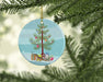 Monitor Lizard Merry Christmas Ceramic Ornament Christmas Tree Hanging Decorations for Home Christmas Holiday, Party, Gift, 3 in, Multicolor - DTYStore
