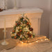 Tabletop Christmas Tree Small Mini Christmas Tree for Table Top; Artificial Snow Flocked with Xmas Ornaments; Gold Christmas Decorations for Home Office Apartment - DTYStore