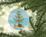 Garden Snail Merry Christmas Ceramic Ornament Christmas Tree Hanging Decorations for Home Christmas Holiday, Party, Gift, 3 in, Multicolor - DTYStore