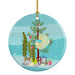 Elephant Ear Betta Merry Christmas Ceramic Ornament Christmas Tree Hanging Decorations for Home Christmas Holiday, Party, Gift, 3 in, Multicolor Default