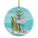 Giant Gourami Merry Christmas Ceramic Ornament Christmas Tree Hanging Decorations for Home Christmas Holiday, Party, Gift, 3 in, Multicolor Default