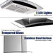 30 inch Wall Mounted Range Hood 700CFM Tempered Glass Touch Panel Control Vented LEDs - DTYStore