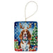 Welsh Springer Spaniel Christmas Reindeer Porcelain Ornament Christmas Tree Hanging Decorations for Home Christmas Holiday, Rectangle, Gift, Multicolor Default