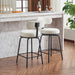 Modern Swivel Bar Stools Set of 2, Boucle Upholstered Counter Height Bar Chairs with Metal Legs & Footrest, 360° Swivel Barstools for Kitchen Island, Dining Room, White - DTYStore